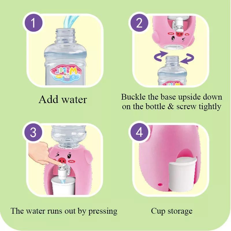 Dispenser Mini Galon Portable Karakter Lucu Botol Minum Anak