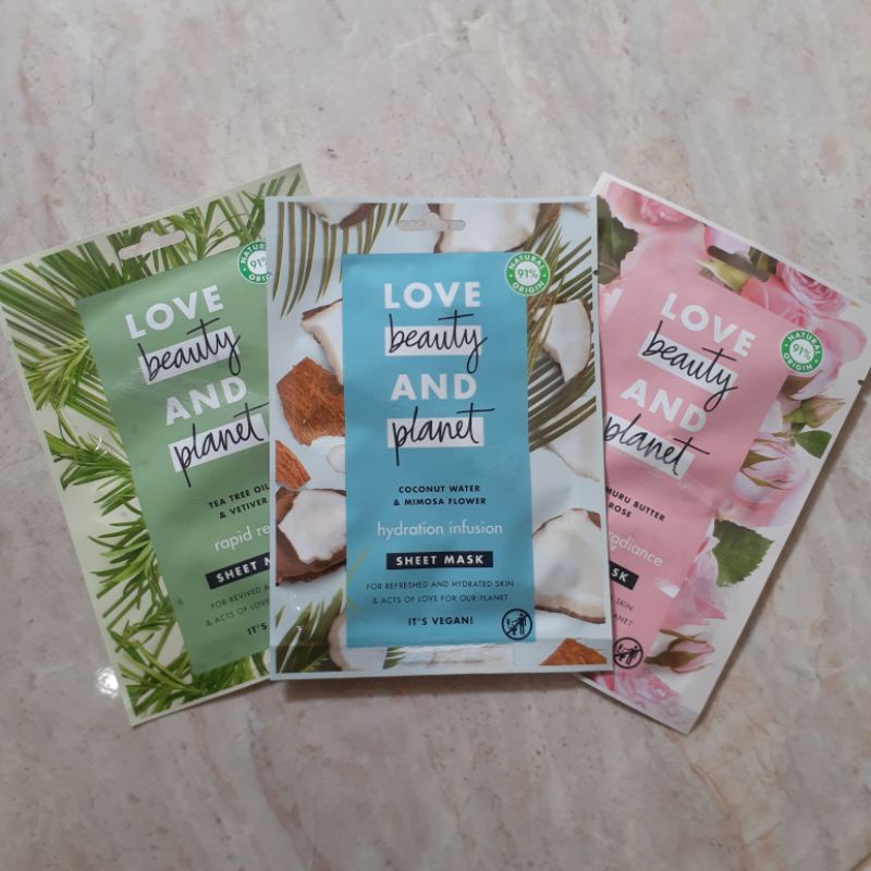 Love Beauty & Planet Face Mask Murumuru Butter & Rose Coconut Water & Mimosa Flower Tea Tree Oil & V
