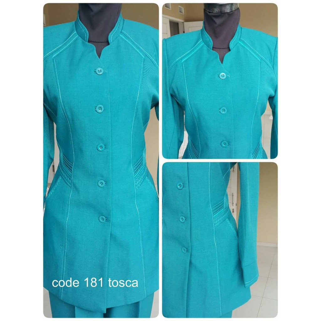 Setelan baju blazer/Exclusive blazer wanita warna tosca kode 181