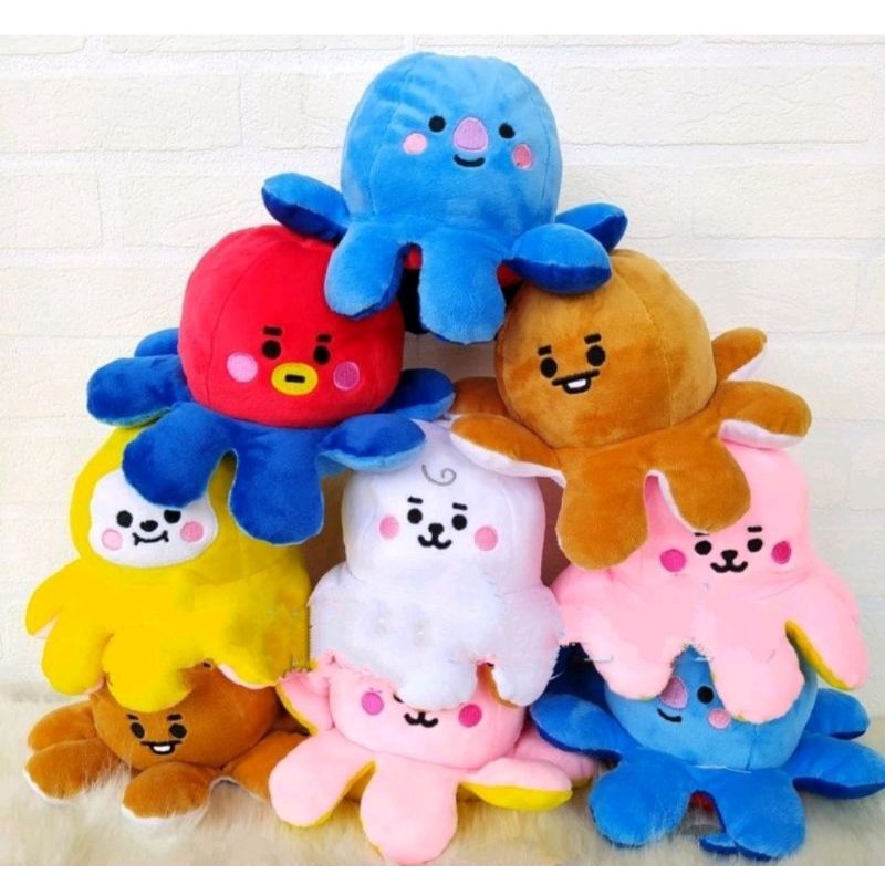 PROMO GURITA BTS /Boneka Gurita BT21 Unofficial/ BTS Flip 2 karakter /  Boneka Octopus Bt21