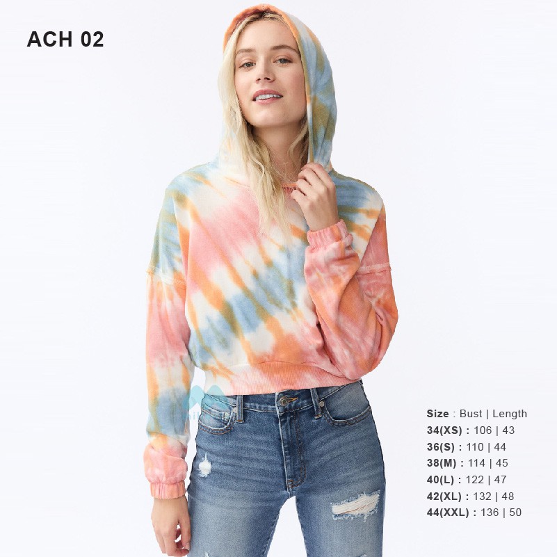 Hoodie Wanita- Pink Mesa Tie Dye Pullover [ACH 02]-6