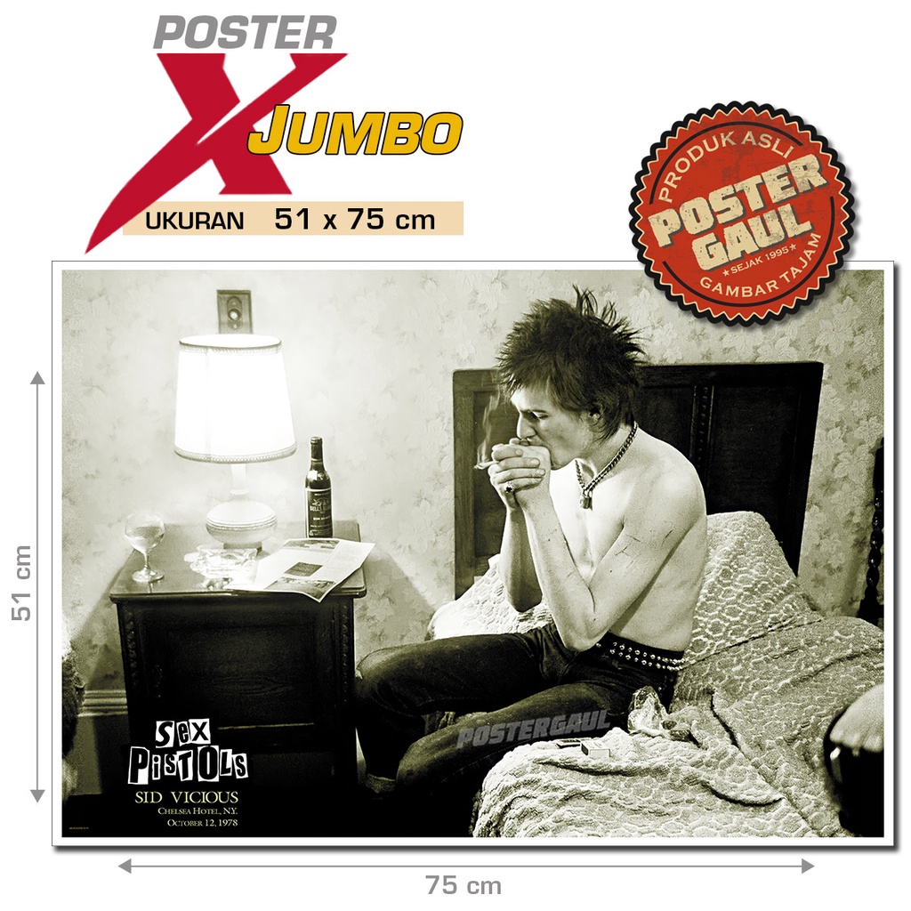 Jual Poster Xjumbo Sex Pistols Sid Vicious Chelsea Hotel N Y 1978