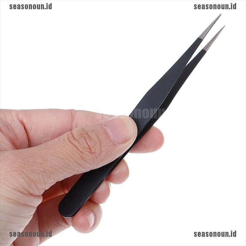 【sea】1PC Micro Point Curved Straight Tweezers Fine Tip Stainless Steel