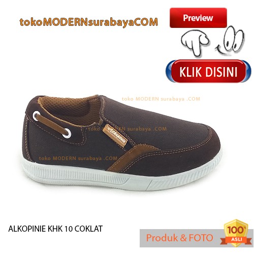 ALKOPINIE KHK 10 COKLAT sepatu anak casual slip on