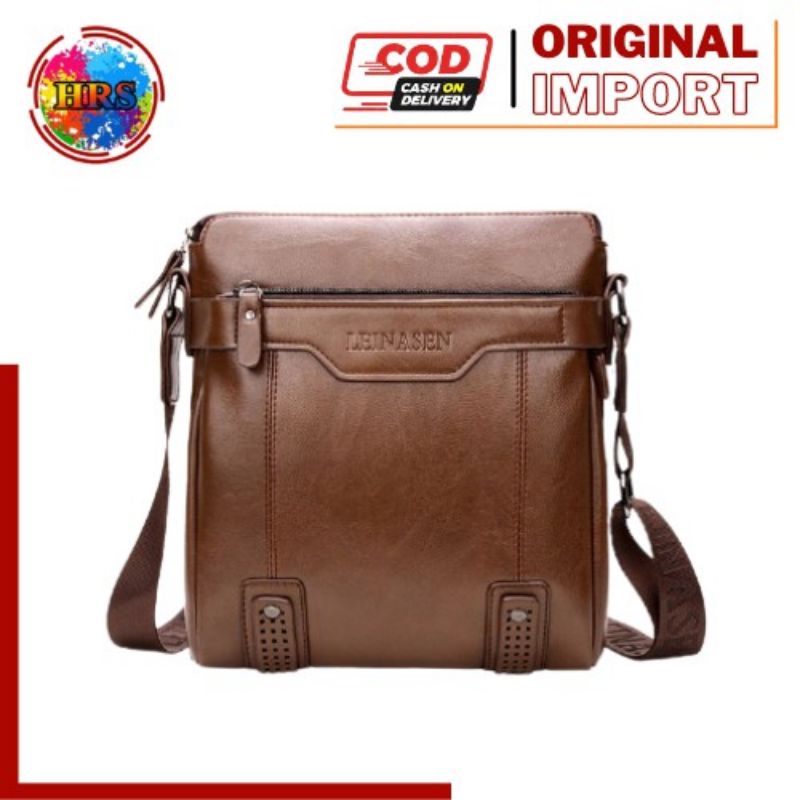 TAS SELEMPANG PRIA KULIT LEINASEN CASUAL STYLE SHOULDER BAG IMPORT ORIGINAL COD