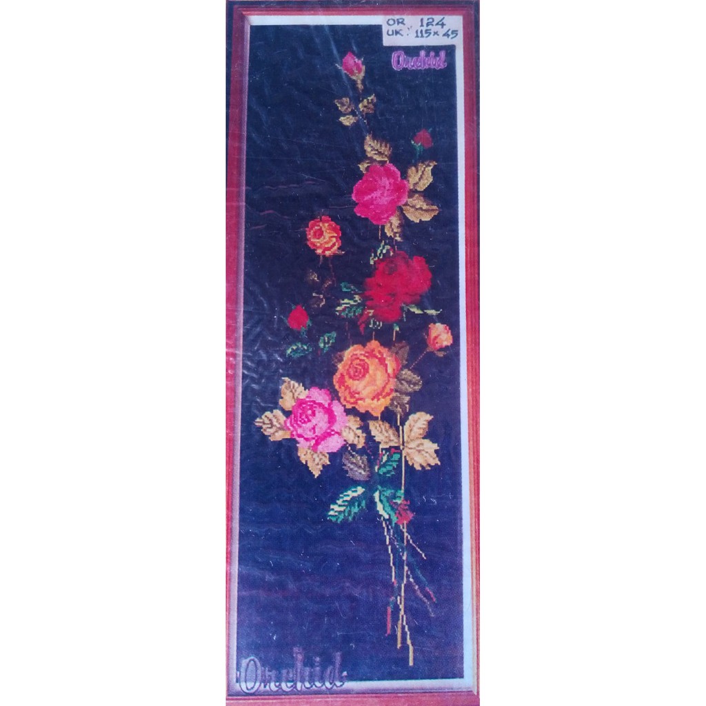 KRUISSTEEK KRISTIK ORCHID MOTIF BUNGA OR 124