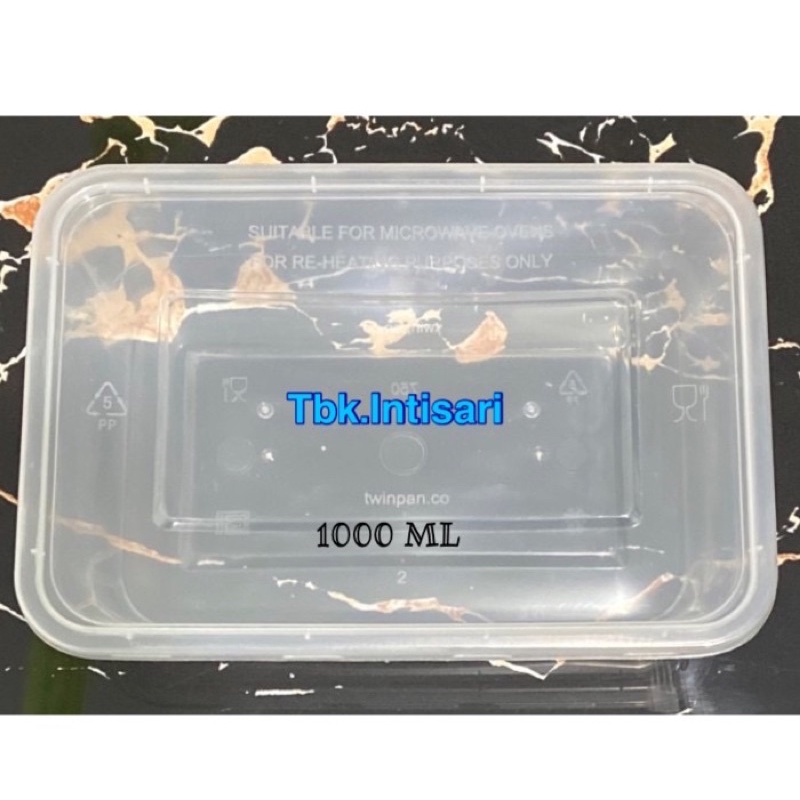 KOTAK THINWALL TWINPAN PERSEGI 1000 ML ISI 25 PCS