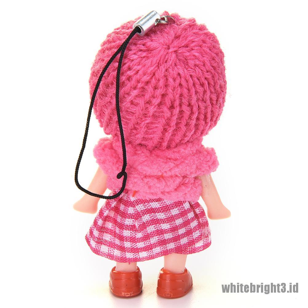 (white3) 1pc Mainan Boneka Bayi Mini Lembut Gantung Handphone