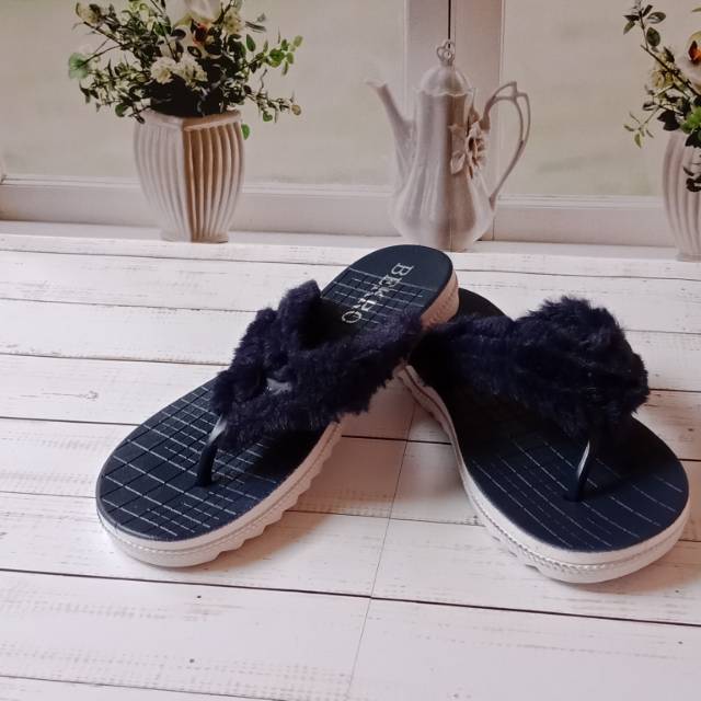 Sandal Jepit Bulu Cute