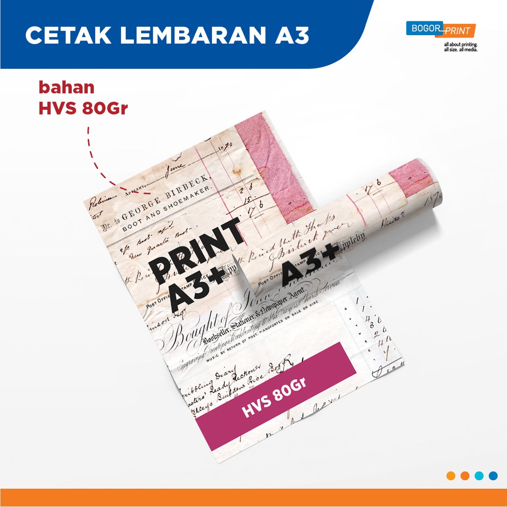 

Cetak Kertas HVS 80 gsm ukuran A3+ / Full Color / Dokumen / Majalah / Buku / Custom.