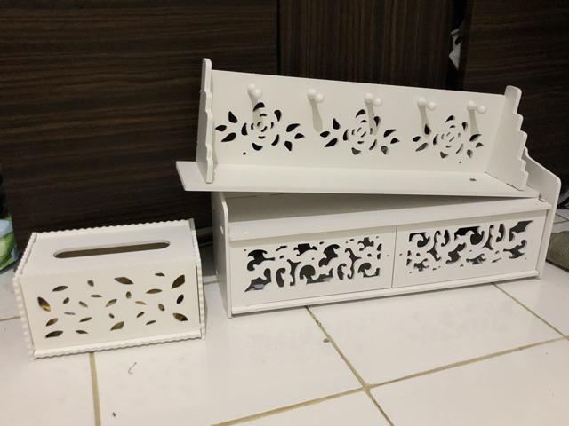 Rak Gantung Dekor Rak Dekoratif Decorative Rack Rak Shabby Chic (dengan 5buah Hook Gantungan) Z572