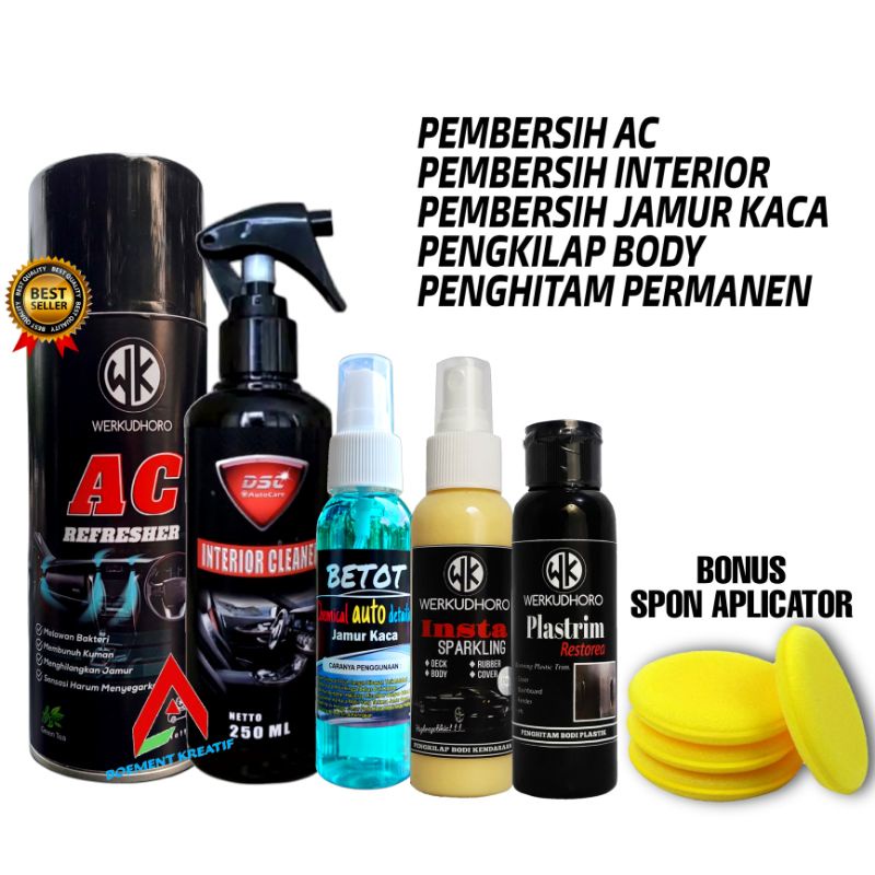 Paket perawatan mobil /pembersih ac/pengkilap body/pembersih interior/penghitam permanen/Pembersih jamur kaca