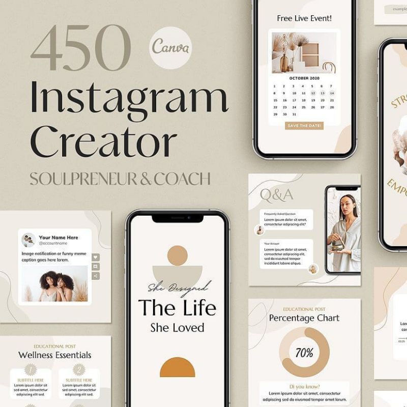 Jual template feed dan stories instagram ( 450 template) | Shopee Indonesia