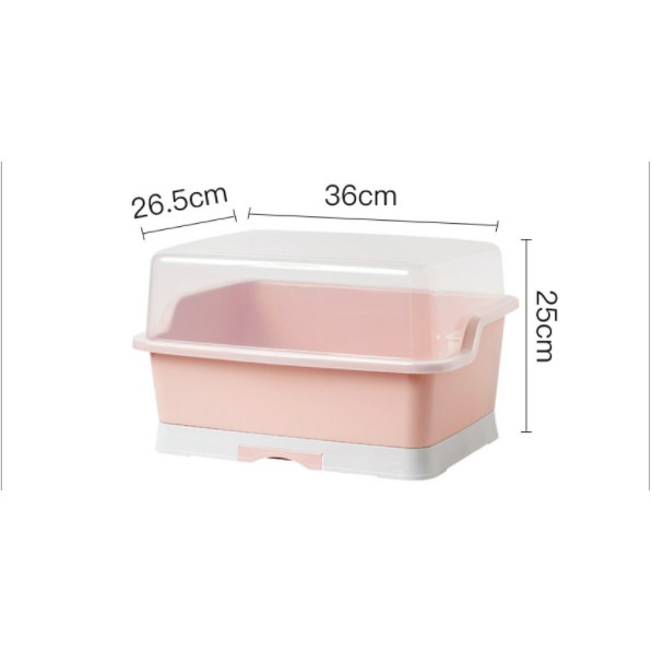 HomiHomi Rak Pengering Piring Dapur Dengan Penutup Ukuran Medium - RD025M