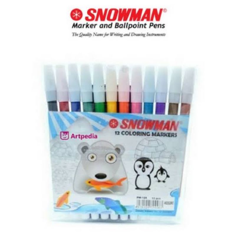 

Spidol Warna Snowman Marker [12 pcs] / Alat Tulis Color Gambar Menggambar