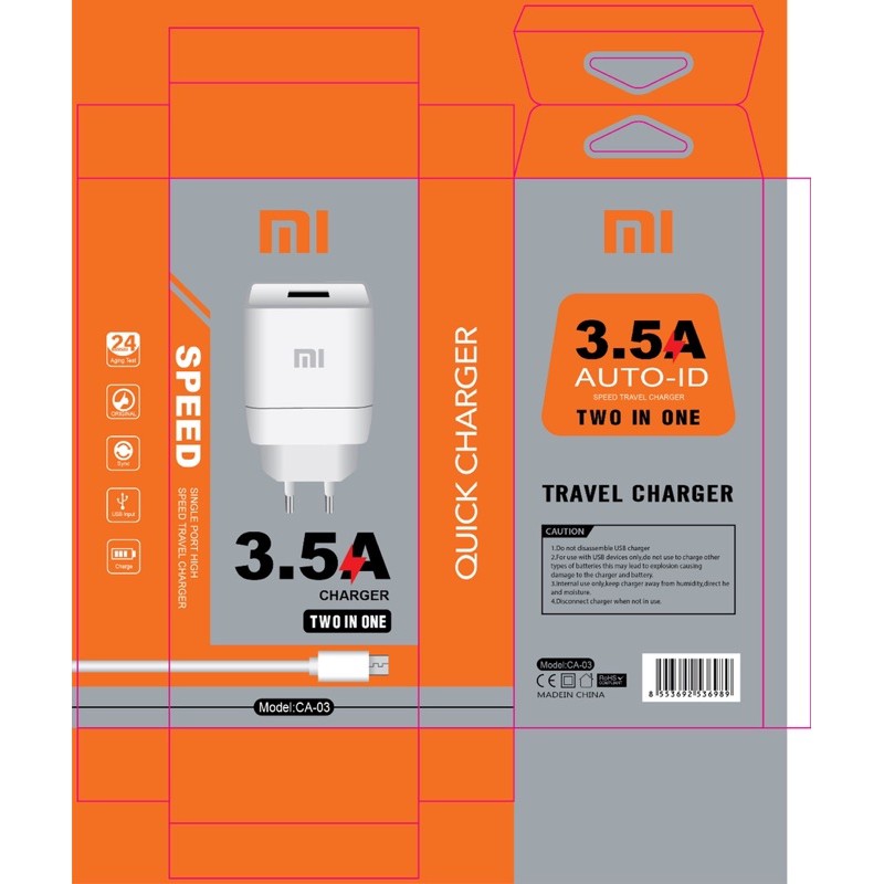 Tc Travel Charger Kode CA 03 CA03 Single Port Samsung Xiaomi Oppo Vivo