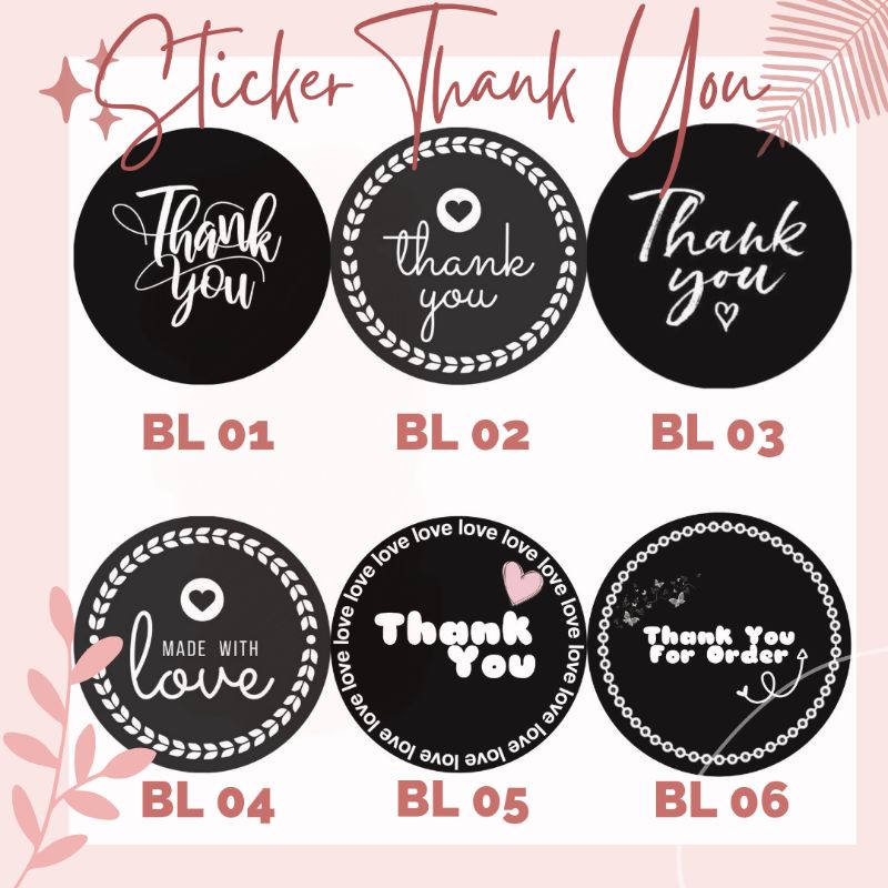 

Sticker Thank you / sticker olshop murah (black edition)