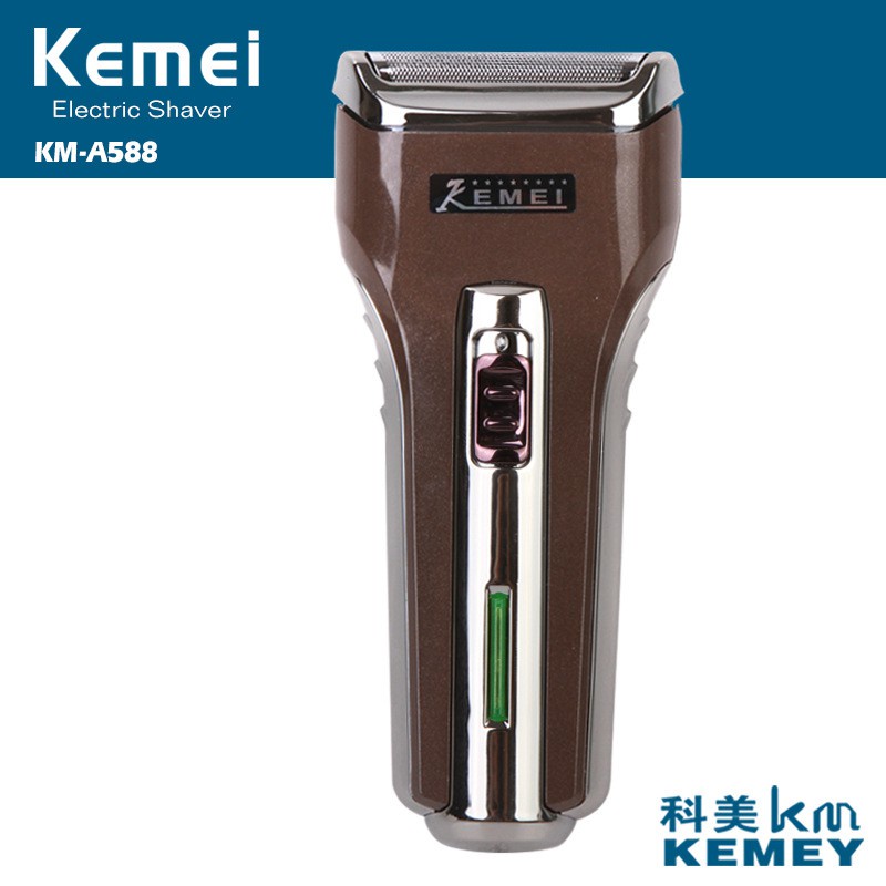 Kemei KM A588 Alat cukur kumis dan jenggot 2 in 1 Rechargeble-ORIGINAL[TARABABYSTORE]