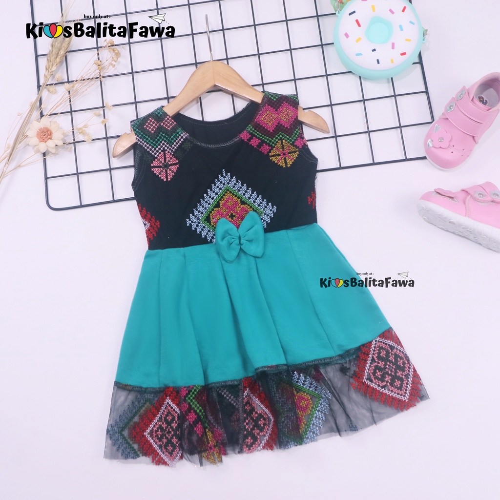 Dress Zulfa uk Bayi 6-18 Bulan / Dres Brukat Kensi Anak Perempuan Baju Brokat Balita Cewek Pakaian