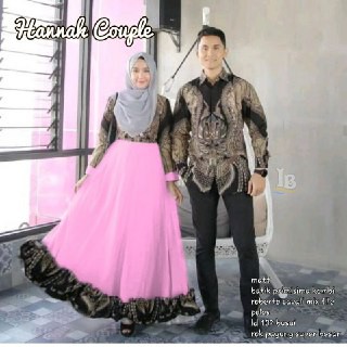 BATIK COUPLE GAMIS HANNAH BROKAT TILLE