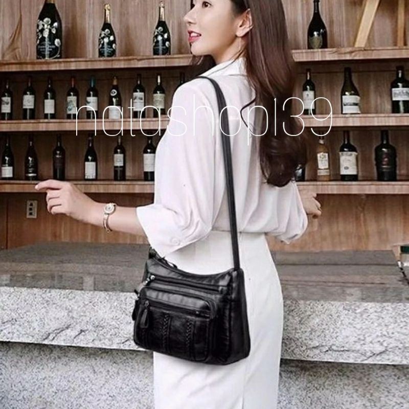 2021 Hot Sale Fashion Tas Selempang Kulit Wanita Simple Multi-pocket