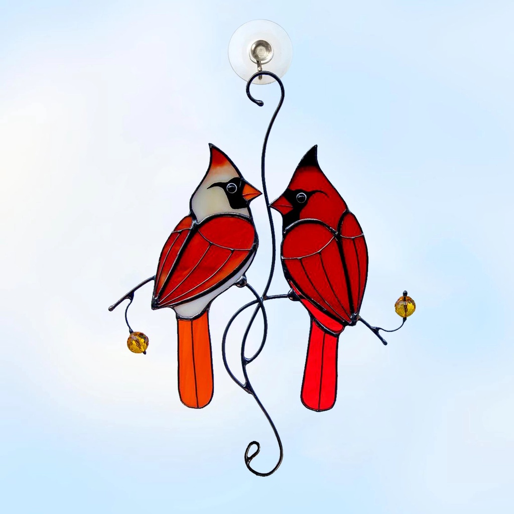 [ Red Bird Crafts Acrylic Pendant Ornaments ][ Wall Hanging  Wind Chimes Decor ][ Stained Glass Window decoration ]