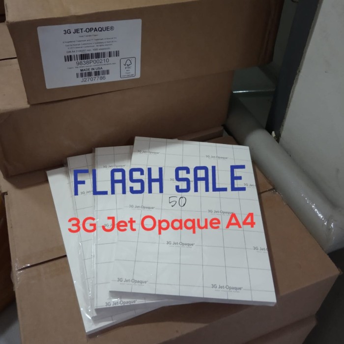 

TRANSFER PAPER 3G JET OPAQUE A4 KERTAS HVS