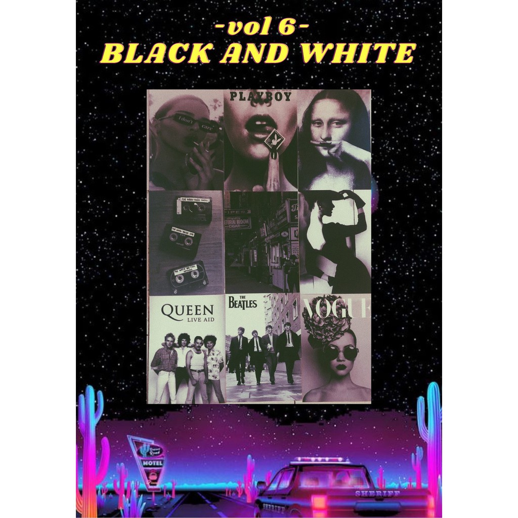 AESTHETIC POSTER || VOL - 6 BLACK AND WHITE || POSTER DINDING
