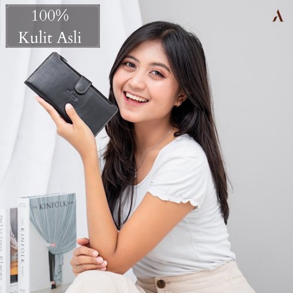 Dompet Lipat Wanita Kulit Asli Alona Evelyn Wallet