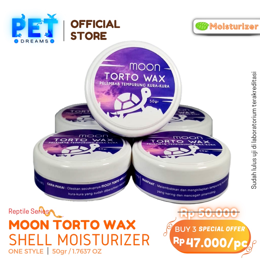 PROMO MOON TORTO WAX SHELL PELEMBAB TEMPURUNG CANGKANG KURA BATOK TORTO SULCATA ISTAR PARDALIS