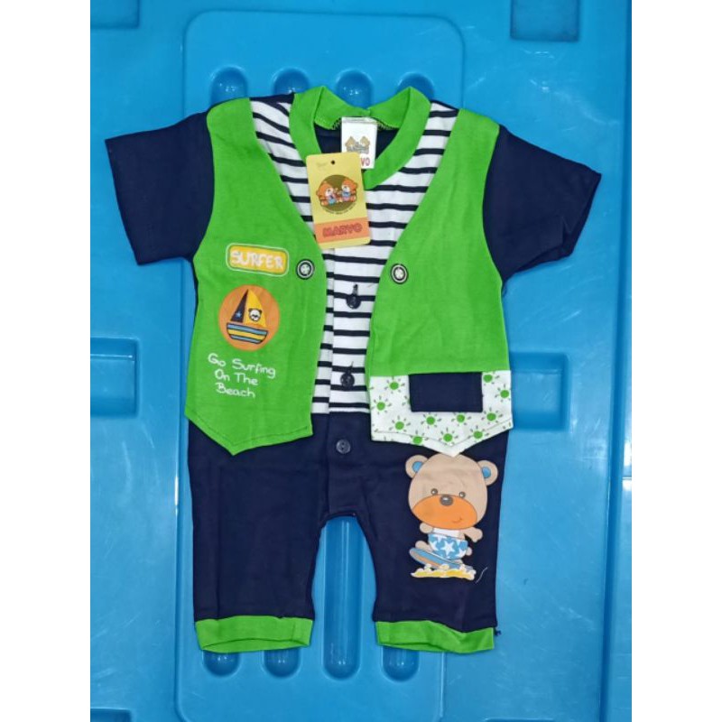 Jumper bayi pendek 0-3 bulan katun / baby jumptsuit