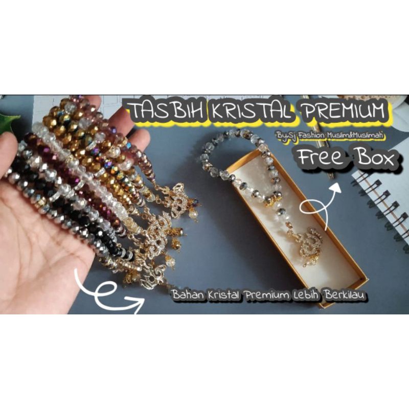 TASBIH 33 KRISTAL PREMIUM PALING MURAH FREE BOX