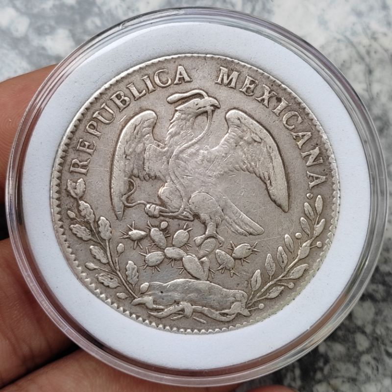 Uang Koin Perak Kuno 8 Reales Mexicana Mexico Tahun 1864 Rare Silver Coin
