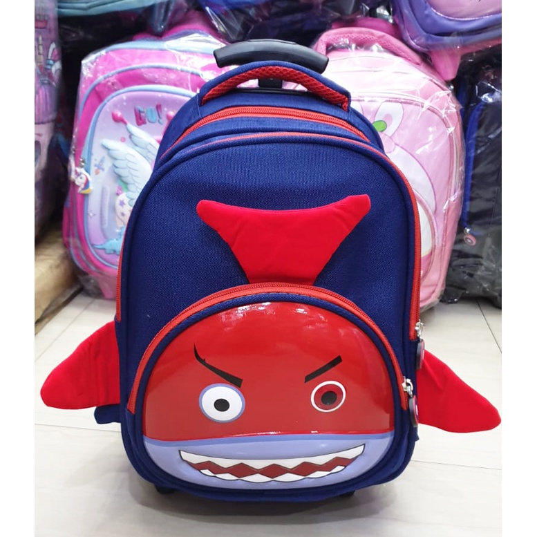 PROMO 10.10 TROLLEY TROLI DORONG TK / PAUD / SD TAS ANAK SEKOLAH PEREMPUAN DAN LAKI LAKI GAMBAR HEWAN ANIMAL LUCU GEMEZ 3 RESLETING IMPORT Dino Luwi Gemez Cat Happy