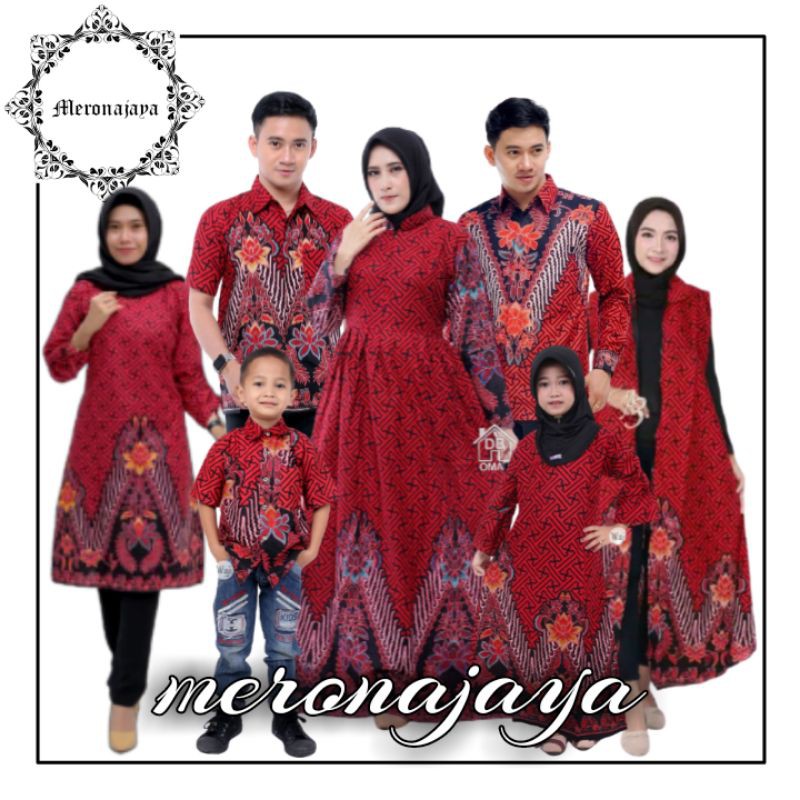 Maura Couple (HARGA SATUAN) - Sania Ruffle Batik Couple Gamis Standar Jumbo Terbaru -