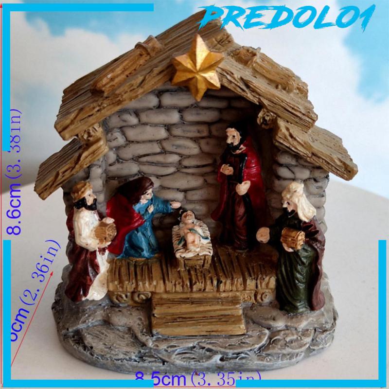 [PREDOLO1] Nativity Figurine Christ Easter Nativity Scene Set Religious Ornament Crafts