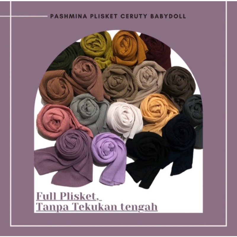 BEST SELLER - Jilbab Pashmina Plisket Ceruty Premium-1