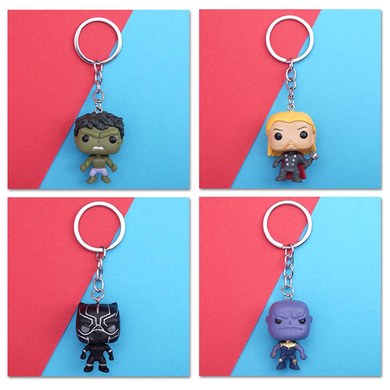 Tk Gantungan Kunci Bentuk Thanos Marvel The Avengers Captain America Panther Bahan Metal Untuk Anak