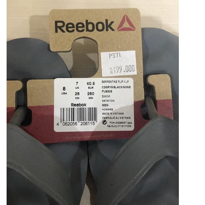 Langsung Beliii<,.ken-917   ORI SALE SANDAL REEBOK SERPENTINE FLIP GREY