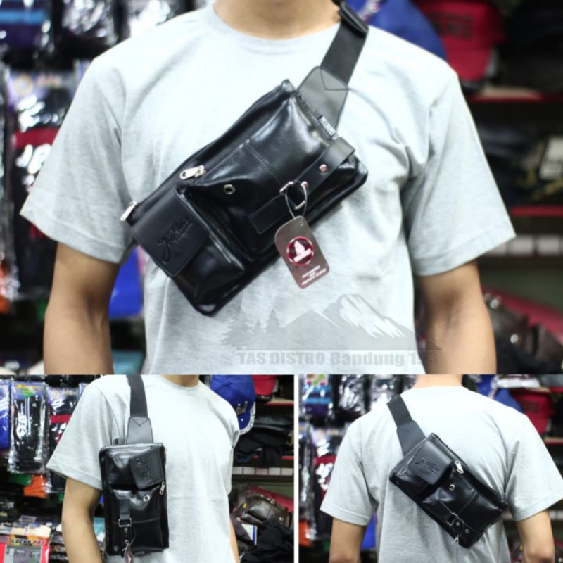 Tas Selempang Dada Pria Chest Bag Kulit Premium Anti Air