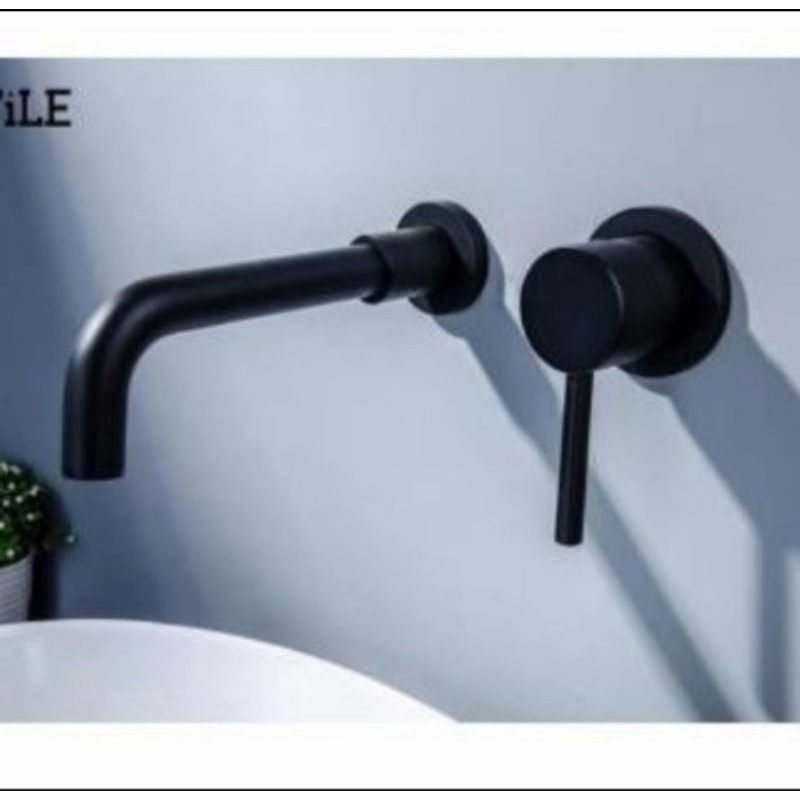 KRAN WASTAFEL MIXER BLACK DINDING / KRAN WASTAFEL PANAS DINGIN HITAM DINDING