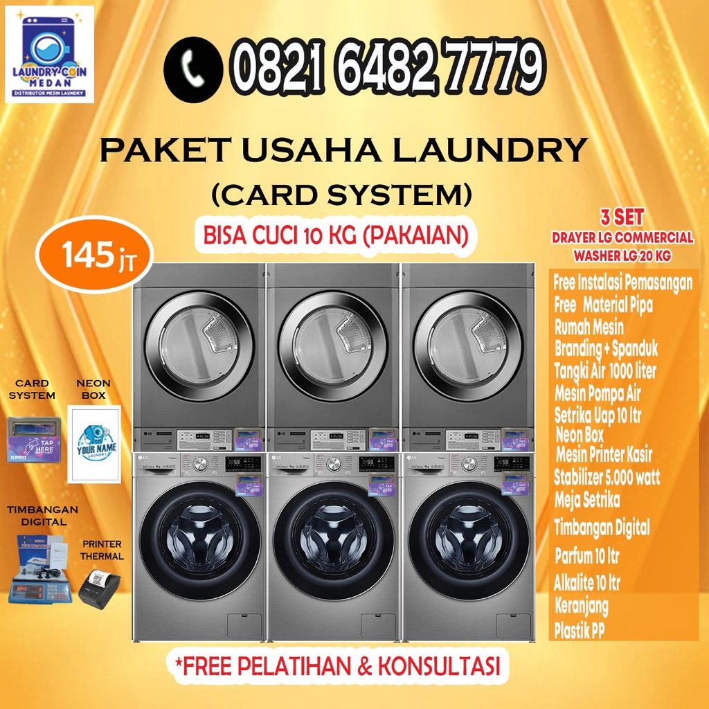 PAKET USAHA LAUNDRY//CARD SYSTEM 145 JUTA// MEDAN