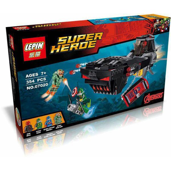 Lepin 07020 Super Heroes Iron Skull Sub Attack 354pcs