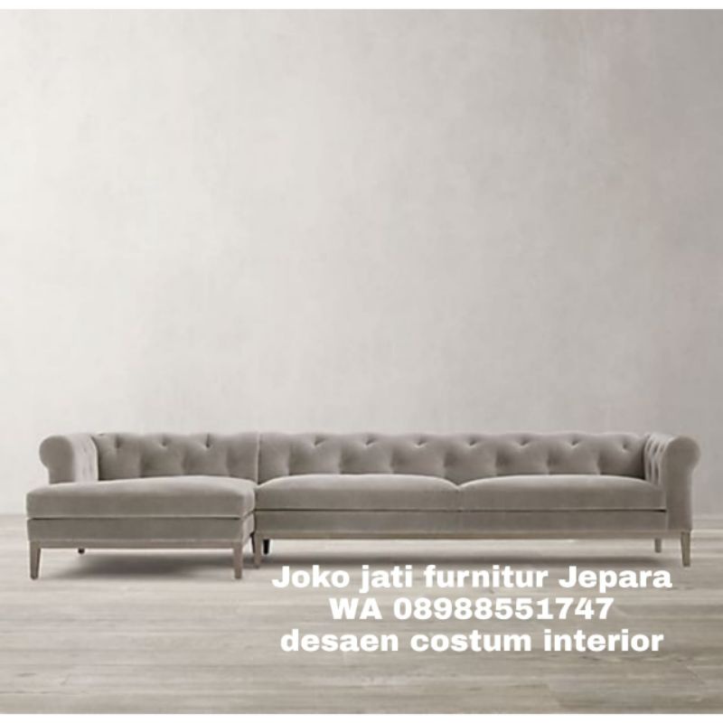 sofa Chesterfield leater L/sofa sudut