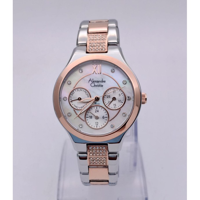Alexandre Christie Ac 2731 Silver Rosegold, Jam Tangan Wanita, Original