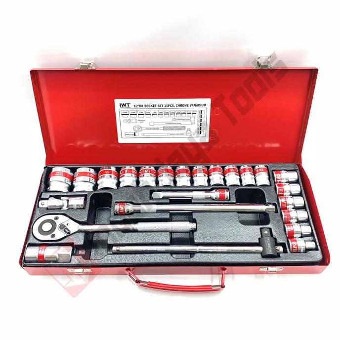 IWT JAPAN Kunci Sok Set 25 Pcs 1/2 Inch - Socket Set Soket ---Termurah---