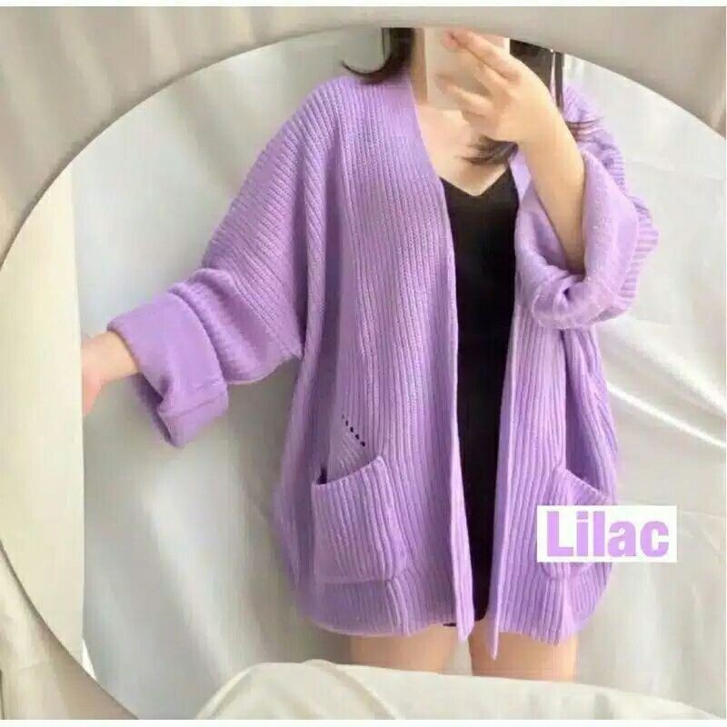 GS017 Cardigan Rajut Tebal  Loocy Premium lavela