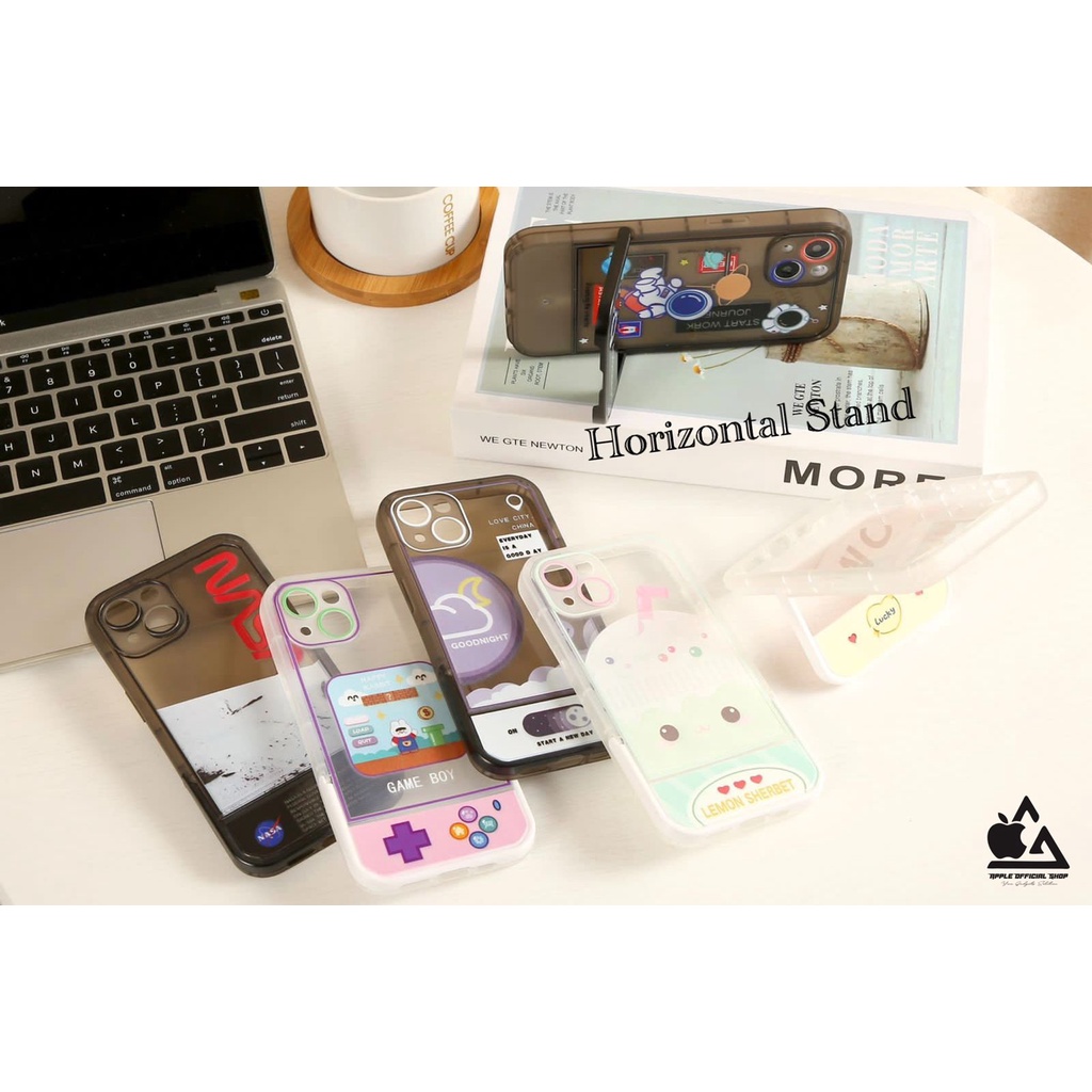 Softcase Lucu Korean Motif Standing iPhone 13 PRO MAX 12 PRO MAX 11 PRO MAX XR X XS MAX 7 7+ 8 8+ SE 2 3 6 6+ Soft Clear Case Nasa Bear Bening SILIKON MEWAH Camera Kamera Protection