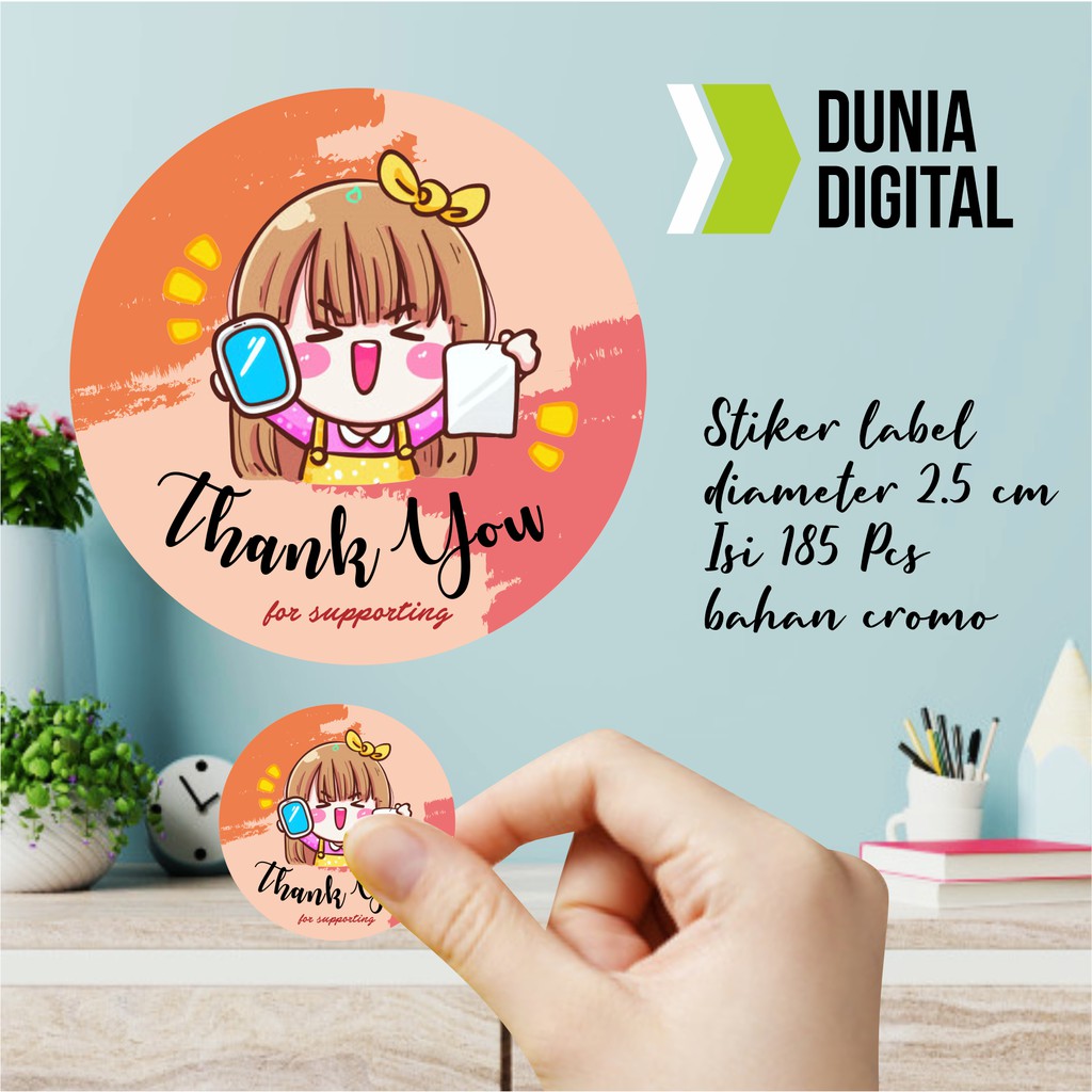 

Thank You Label Cute 2.5cm isi 185pcs C