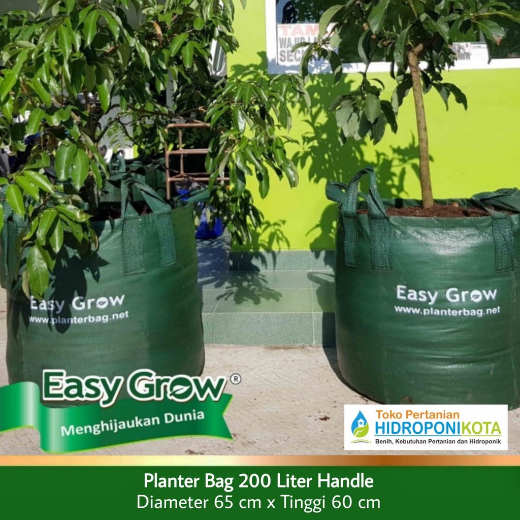 EASY GROW - PLANTER BAG 200 LITER - size 65 x 60 cm - planterbag easy grow - merk EASY GROW ASLI